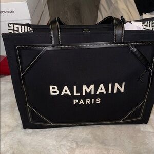 Medium B-Army Monogram Canvas Shopper Tote Bag